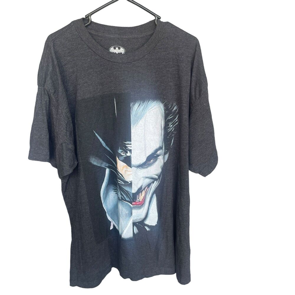 Batman Joker Shirt Adult 2XLB Black Short Sleeve Split Graphic Print‎ Movie